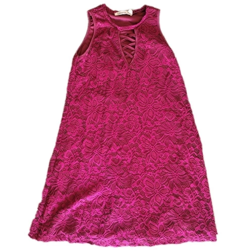 Sugar plum floral lace A line dress mini sleeveles